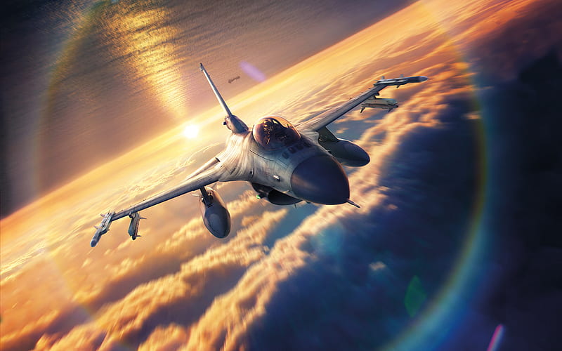 General Dynamics F-16 Fighting Falcon, sky, NATO, combat aircraft, fighter, F-16, HD wallpaper