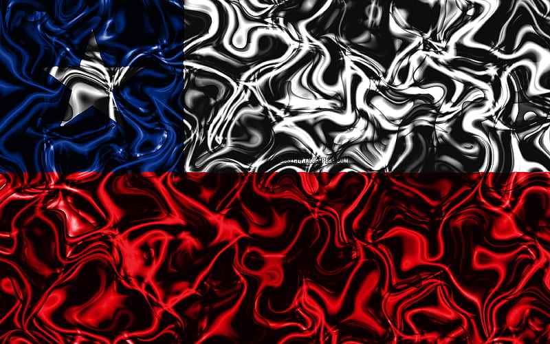Flag of Chile, abstract smoke, South America, national symbols, Chilean flag, 3D art, Chile 3D flag, creative, South American countries, Chile, HD wallpaper