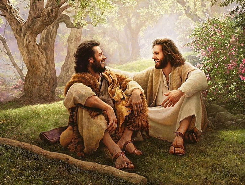 Jesus and John, Love, savior, Jesus Christ, disciple, friends, HD wallpaper