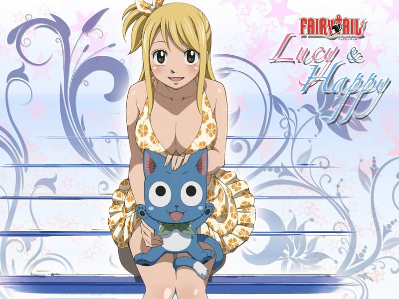 fairy tails, cute, heartfilia, happy, lucy, HD wallpaper