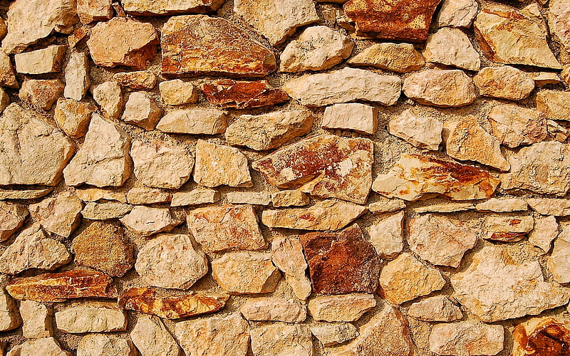 brown stone wall, decorative rock, brown brickwall, stone textures, brown grunge background, brown bricks, macro, brown stones, stone backgrounds, brown backgrounds, HD wallpaper