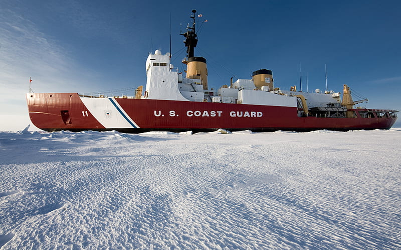 Coast Guard Polar Cutter, boat, usa, ship, icebreaker, ice, polar, coast guard, HD wallpaper