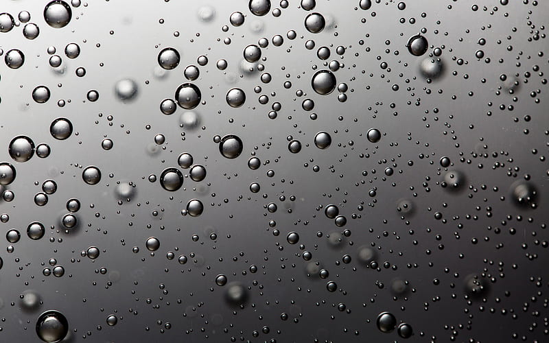 water bubbles texture, macro, bubbles on glass, bubbles, gray backgrounds, gray water background, water textures, bubbles textures, HD wallpaper
