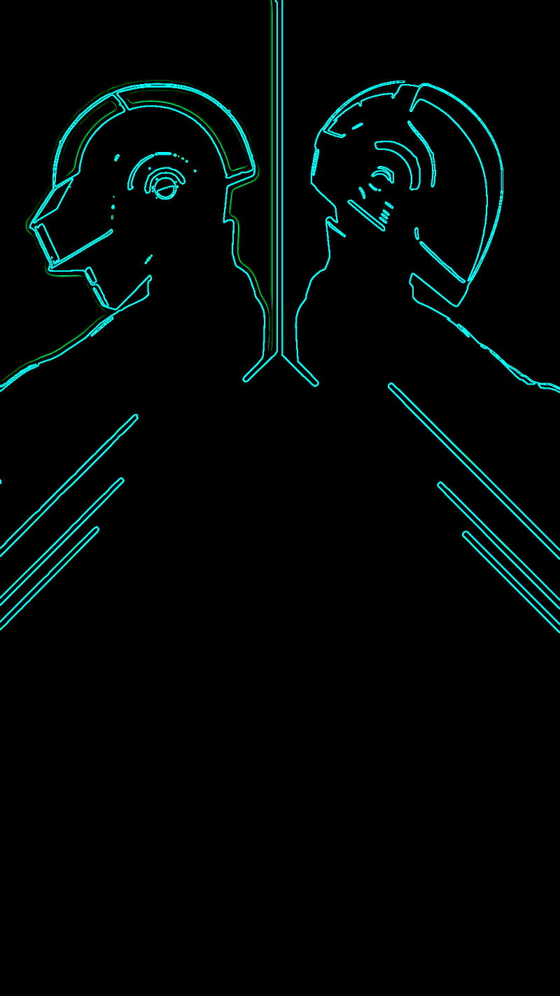 Daft Punk, beauty, best, blue, cool, electro, music, neon, new, nice, super, two, HD phone wallpaper