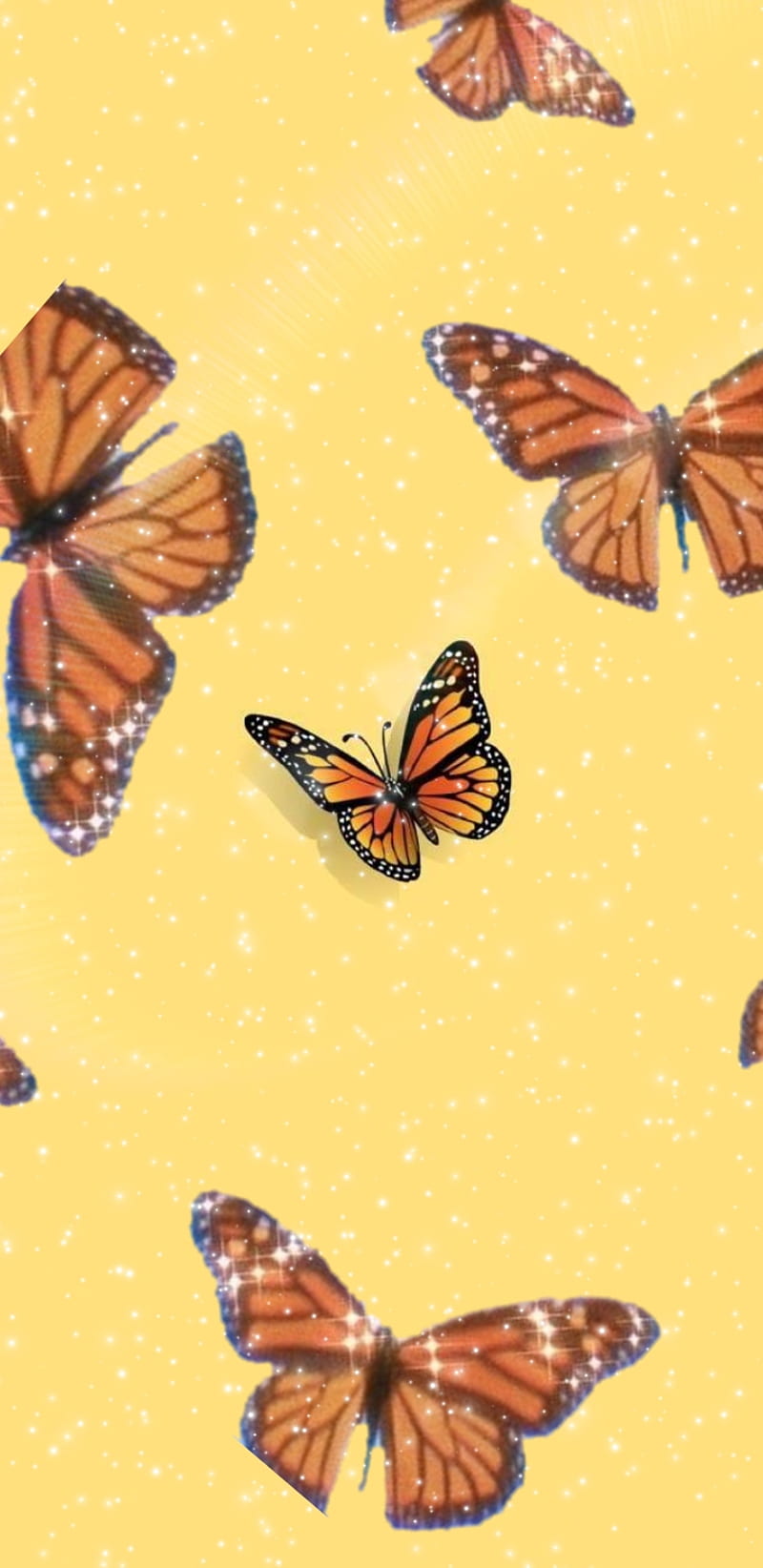 Aestetic butterfly, yellow, HD phone wallpaper | Peakpx