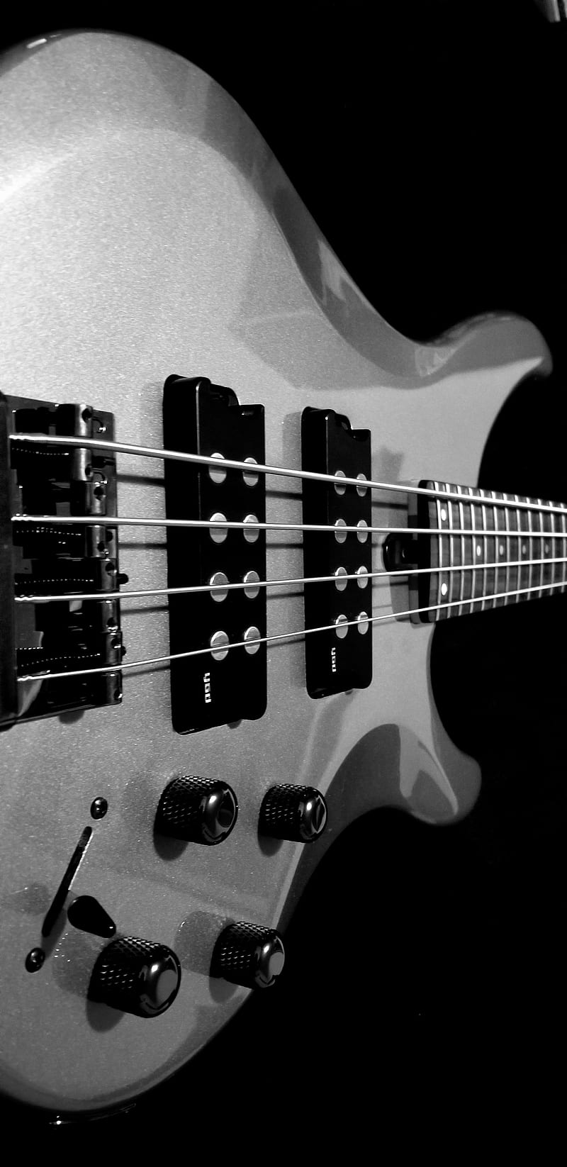 Silver Bass, guitar, HD phone wallpaper