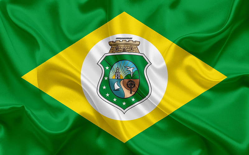 Flag of Ceara state of brazil, silk texture, Ceara flag, Brazil, brazilian states, art, South America, Ceara, HD wallpaper