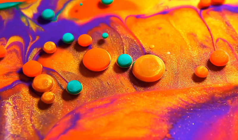 circle, paint, stains, multi-colored, volume, HD wallpaper