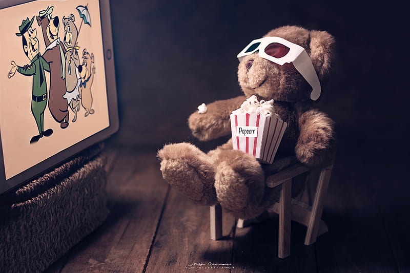 Man Made, Stuffed Animal, Popcorn, Teddy Bear, HD wallpaper