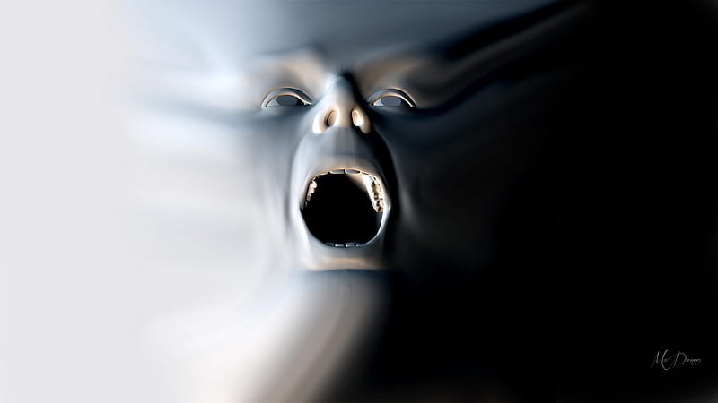 Fright, frightened, scream, black and white, Halloween, horror, scared, Firefox Persona theme, HD wallpaper