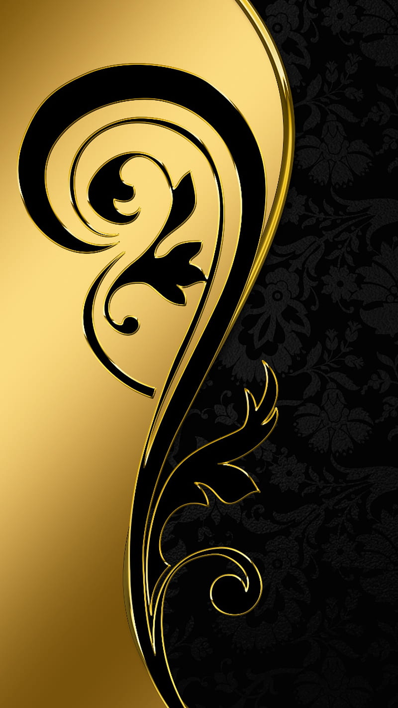 Black & Gold, symbol, luxury, art, royal, HD phone wallpaper