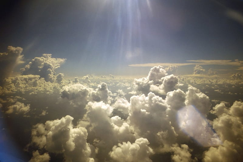Way up in the Sky on Top of the Clouds, on, the Clouds, Sun, Down, HD wallpaper