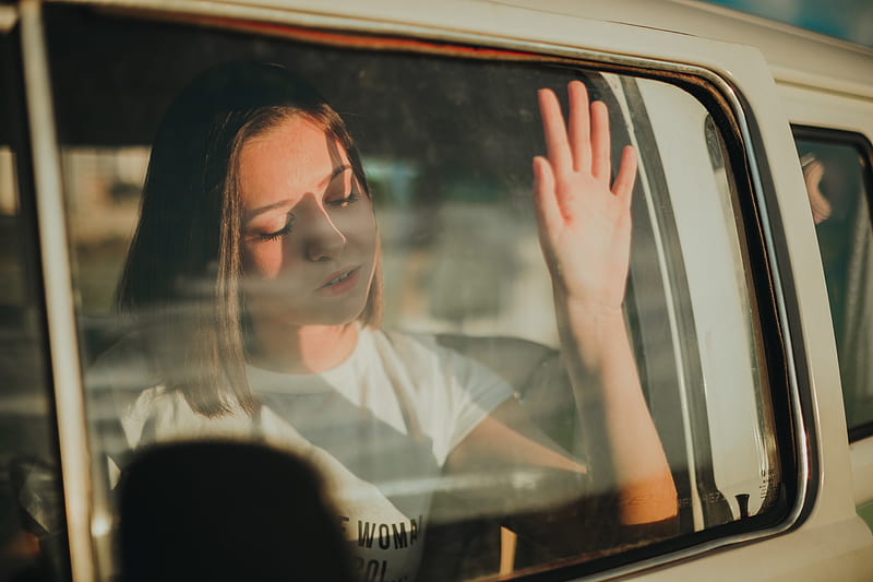 girl in car, window, Girls, HD wallpaper