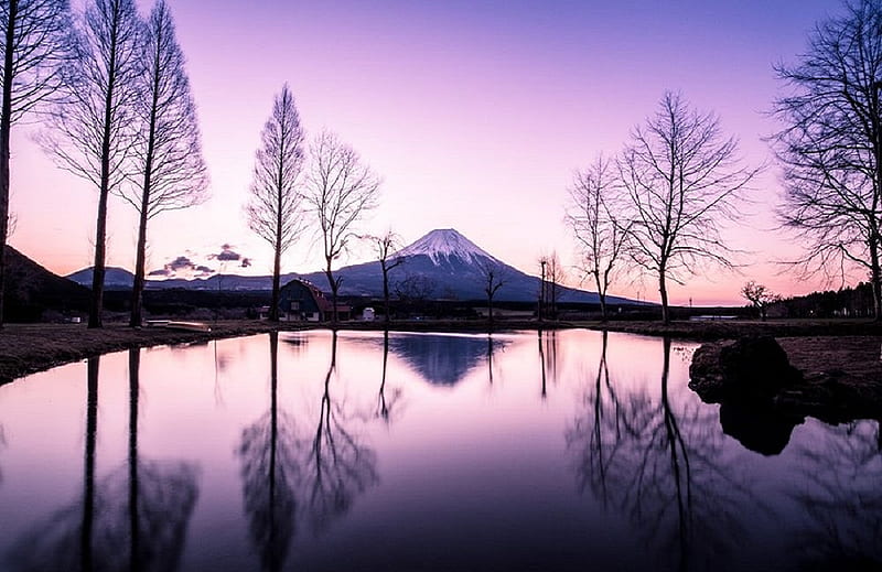 Mount Fuji Lake Scenery 4K Wallpaper iPhone HD Phone #8150g