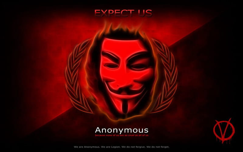 anonymous expect us, anonymous, red, dom, group, HD wallpaper
