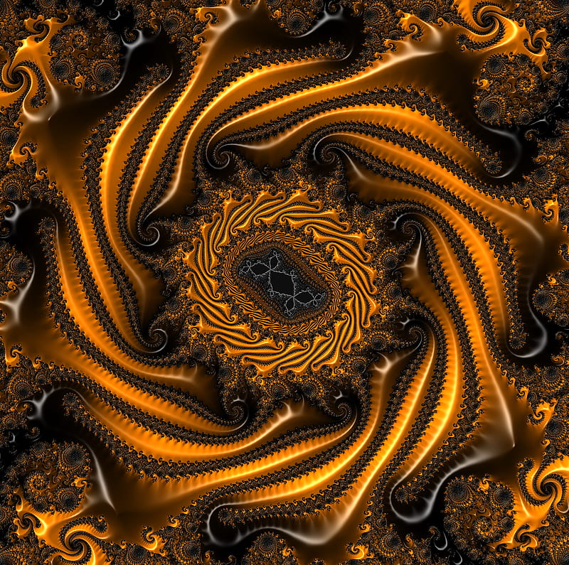 fractal, forma, twisted, relief, surface, patterns, HD wallpaper