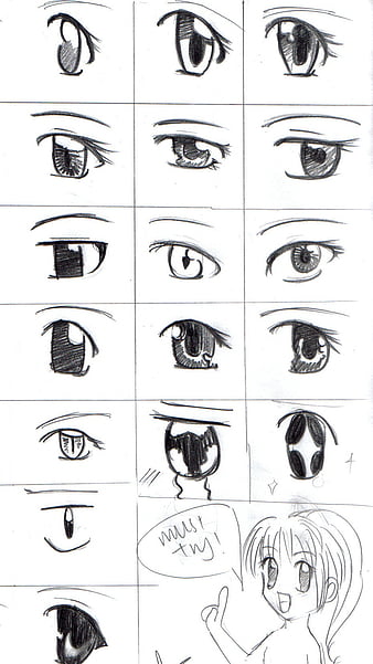 Learn How to Draw Anime Eyes  Female Eyes Step by Step  Drawing  Tutorials