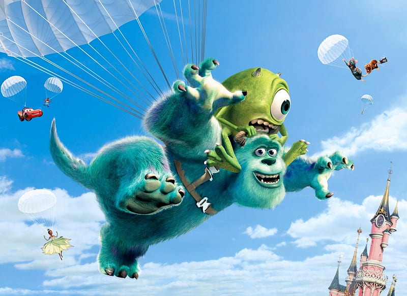 Monsters University, Sulley, Disney, Disney Pixar, Mike, Pixar, Monsters, Monsters Inc, HD wallpaper