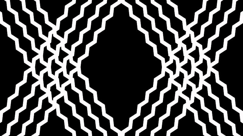 Abstract, Black & White, Black, Geometry, Shapes, Symmetry, White, Zigzag, HD wallpaper