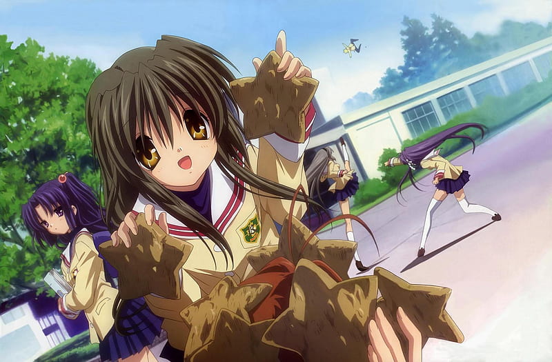 Clannad Anime Character Fiction, Anime, black Hair, manga, cartoon