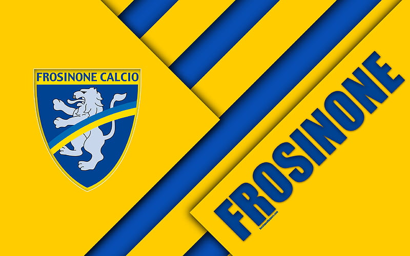 Frosinone Calcio material design, Frosinone logo, yellow blue abstraction, emblem, Italian football club, Frosinone, Italy, Serie B, HD wallpaper
