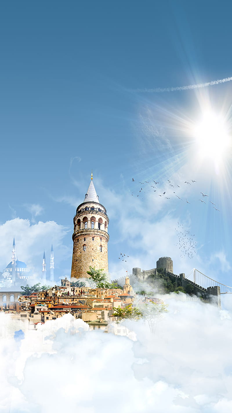 Galata stanbul, galata, girl, istanbul, tower, turkey, HD phone wallpaper