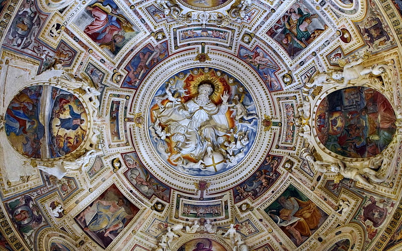 Church Dome in Sicily, Italy, God Father, dome, church, Italy, HD wallpaper