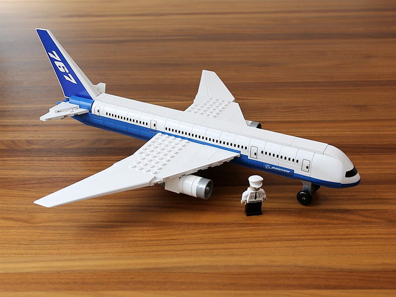 built a boeing from legos today, toy, 767, airliner, jet, HD wallpaper