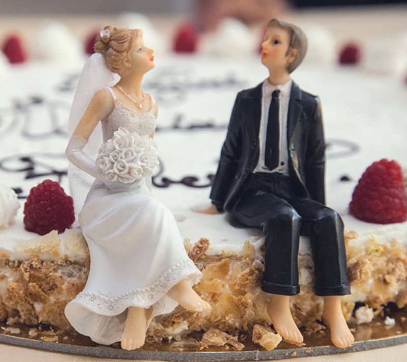 Marriage , bride, cake, groom, husband, marriage, toppers, wife, HD wallpaper