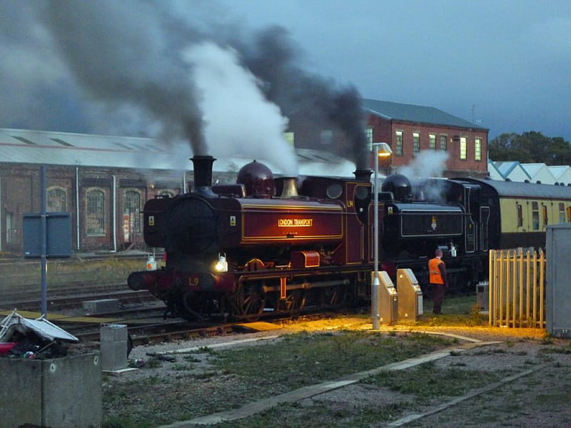 Old Steamer, railroad, locomotive, steam, rails, HD wallpaper