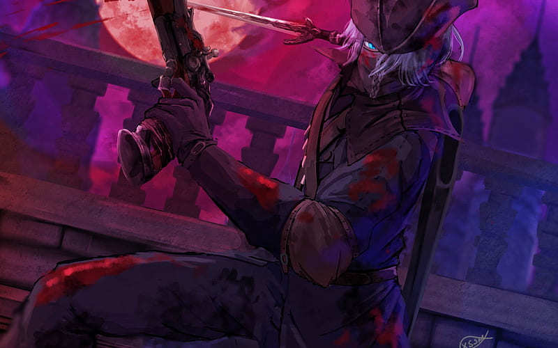 The Hunter, manga, Bloodborne, artwork, protagonist, Hunter Bloodborne, HD wallpaper