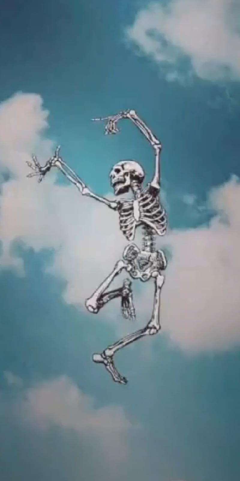Skeleton in the air, cloud, sky, HD phone wallpaper