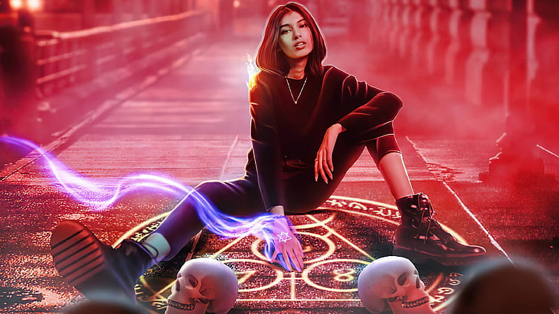 The Witch Of Cyber City , cyberpunk, scifi, artist, artwork, digital-art, HD wallpaper