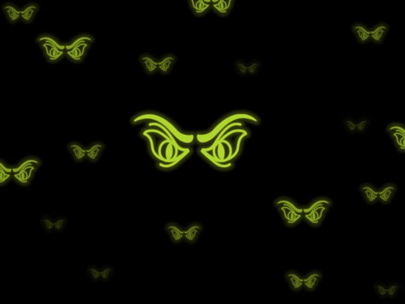 spooky eyes, eyes, spooky, glowing, green, HD wallpaper