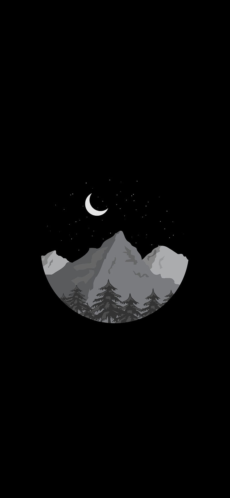 Black Moon, black minimalist, dark, minimalist, minimalist moon