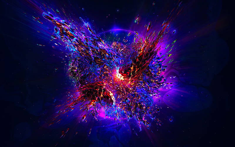planet explosion, planet destruction, creative, galaxy, fire, 3D art for with resolution . High Quality, HD wallpaper