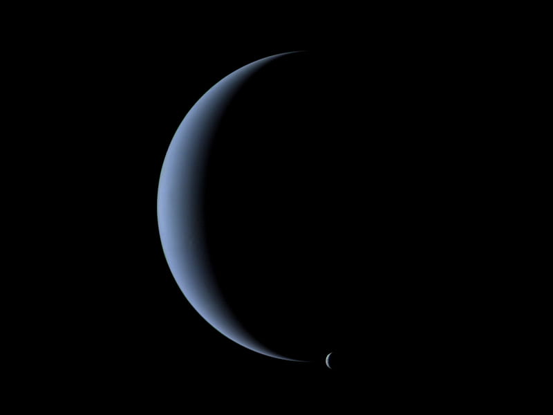 Neptune and Triton AMAZING QUALITY, neptune, amazing, quality, space, triton, gas giant, galaxy, moon, planet, HD wallpaper