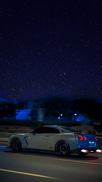 Nissan Gtr, black, r35, skyline, white, HD phone wallpaper