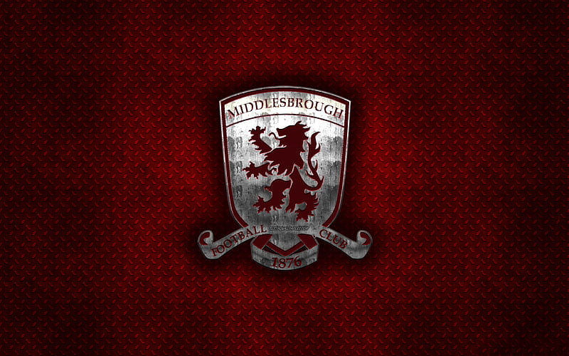 Middlesbrough FC, English football club, red metal texture, metal logo, emblem, Middlesbrough, England, EFL Championship, creative art, football, HD wallpaper