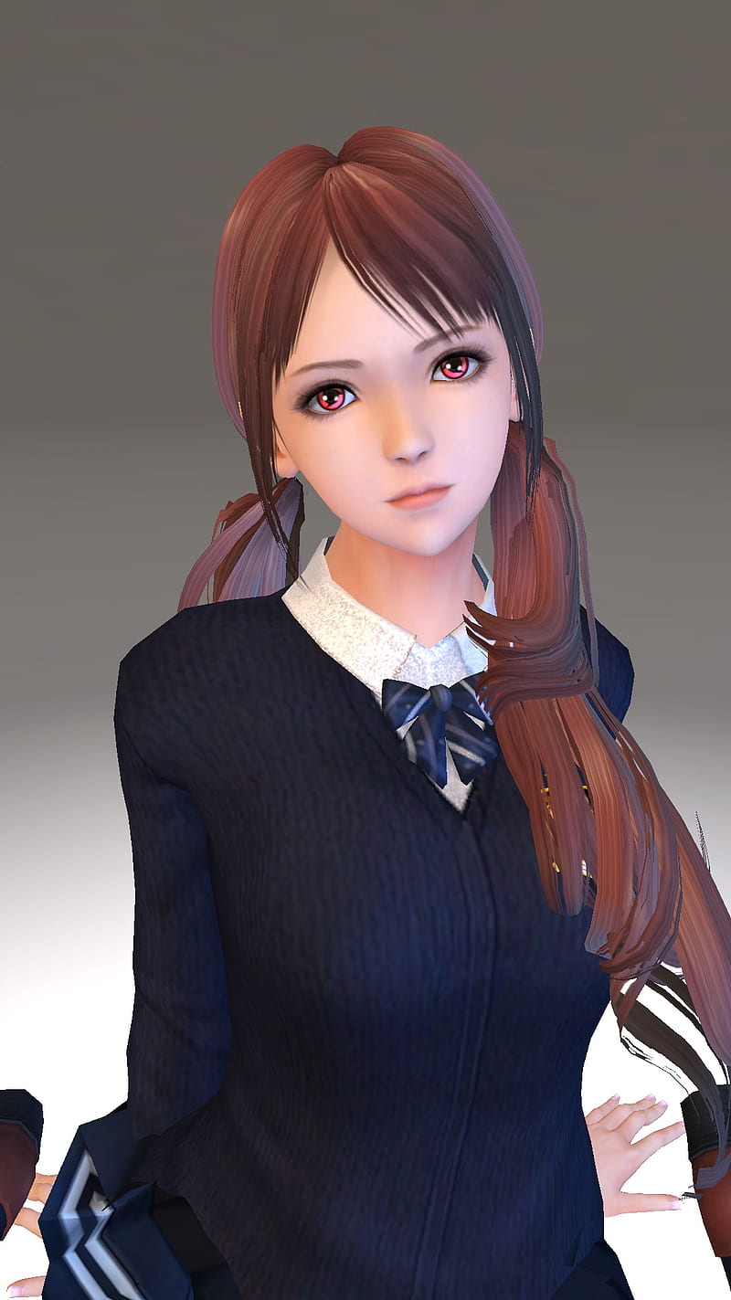 Anime, Game CG, school uniform, 3D Abstract, Virtua Girls, HD phone  wallpaper | Peakpx