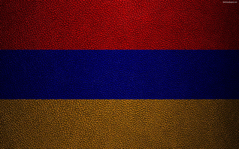 Flag of Armenia, 4к, leather texture, Armenian flag, Asia, world flags, Armenia, HD wallpaper