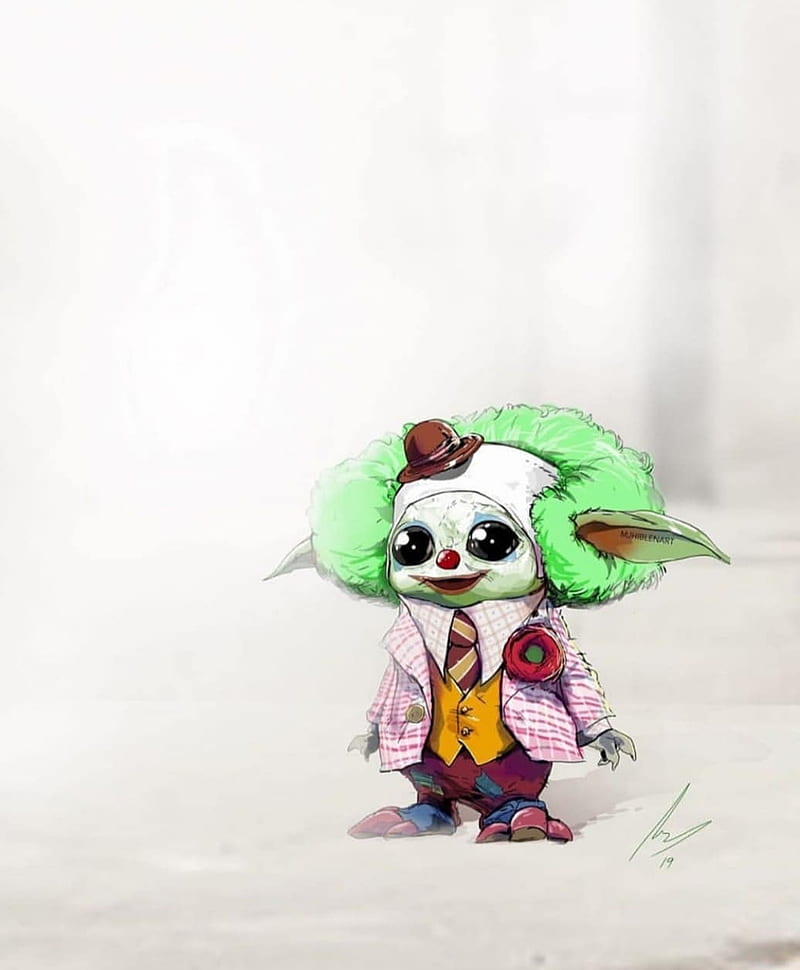 Baby Yoda Joker, sevimli, zehir, HD phone wallpaper