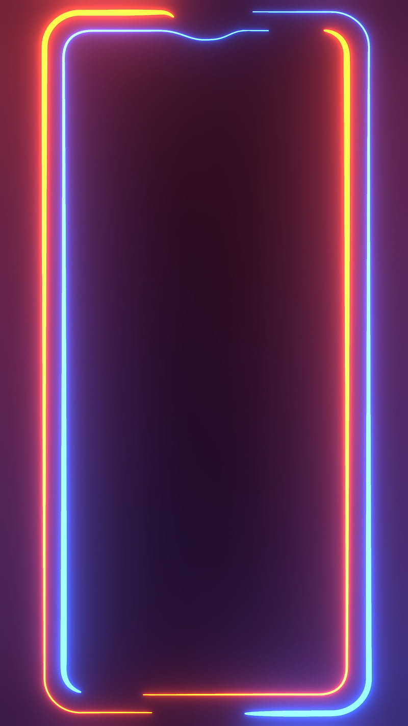 Double OnePlus Frame 2, amoled, blue, border, dark, fire, light, notch, one plus, samsung, HD phone wallpaper
