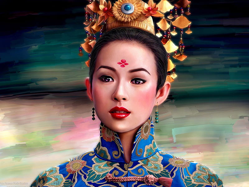 Chinese Princess, art, china, asian, beauty, princes, lady, woman, HD wallpaper