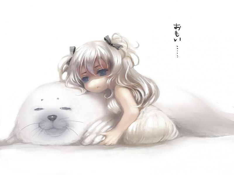 Seal Pillow, Pillow, Cant think of a fourth, White, Girl, Seal, HD wallpaper