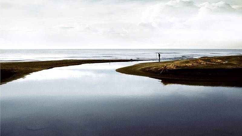 The Thinking Man, beach, thoughtful, remember, sad, lost, man, sea, HD  wallpaper | Peakpx