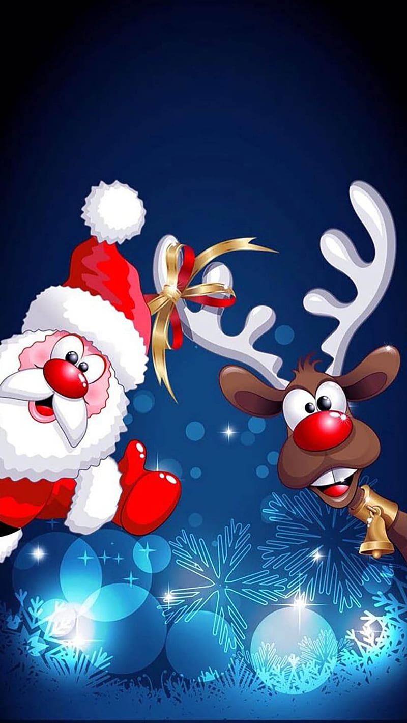 Santa Rudolph , xmas, christmas, HD phone wallpaper