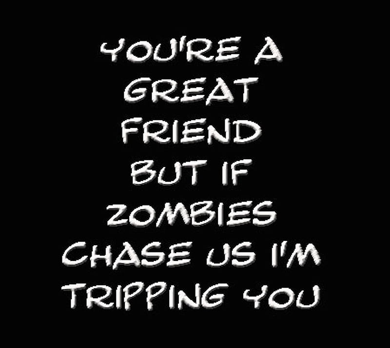 Zombies, chase, friend, funny, humor, HD wallpaper