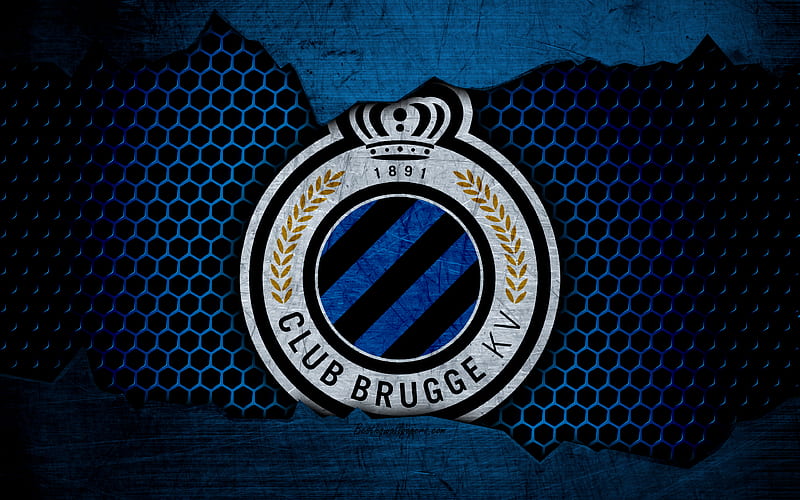 Brugge logo, ESL Pro League, soccer, football club, Belgium, grunge, Club Brugge KV, metal texture, Brugge FC, HD wallpaper