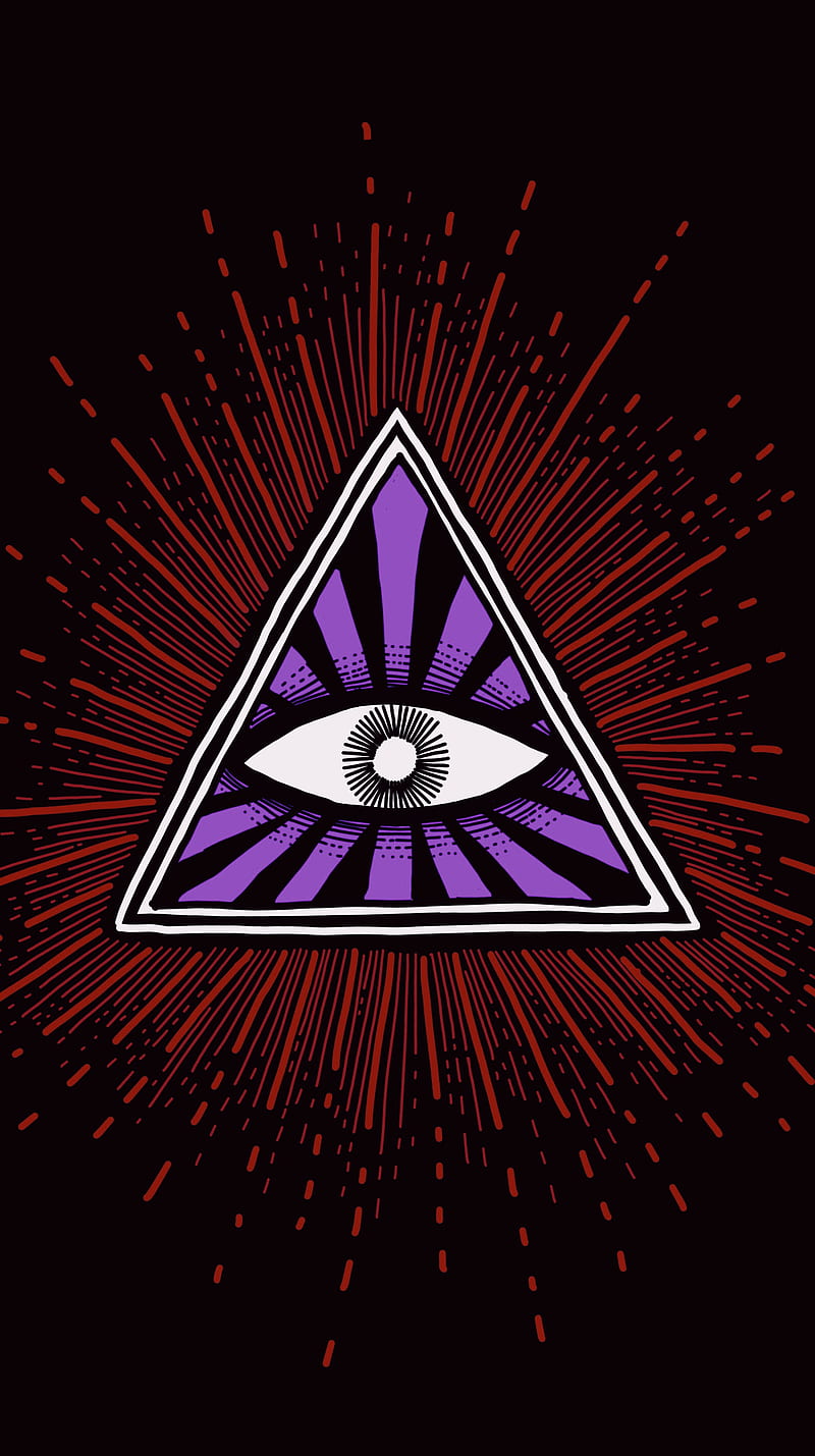 Illuminati Eye, allseeing, art, drawing, god, occult, triangle, HD phone wallpaper